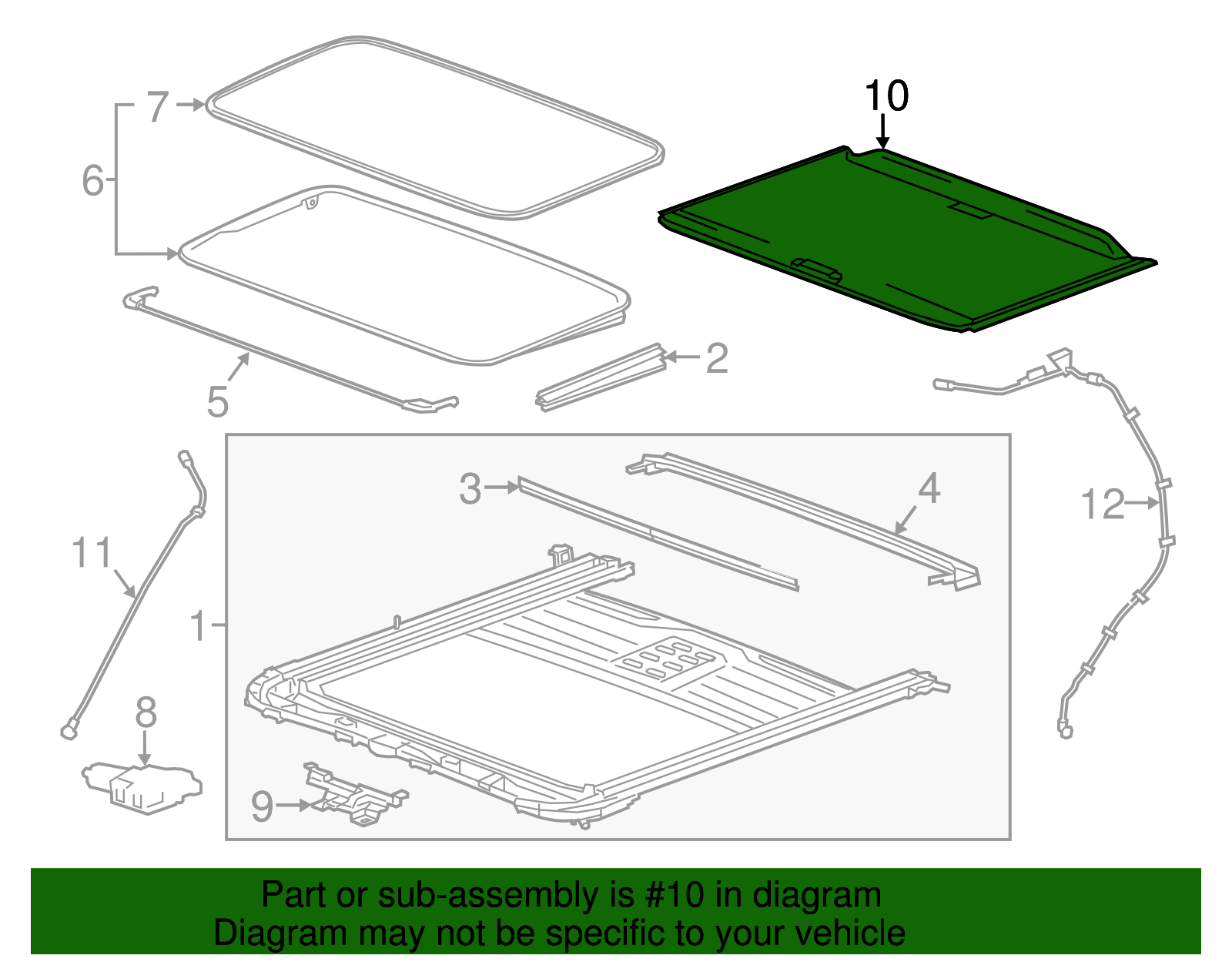 Jet Black Sunroof Sunshade - Cadillac (84135737)