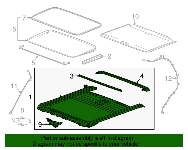 20152020 GM Sunroof Housing 84458212 GM
