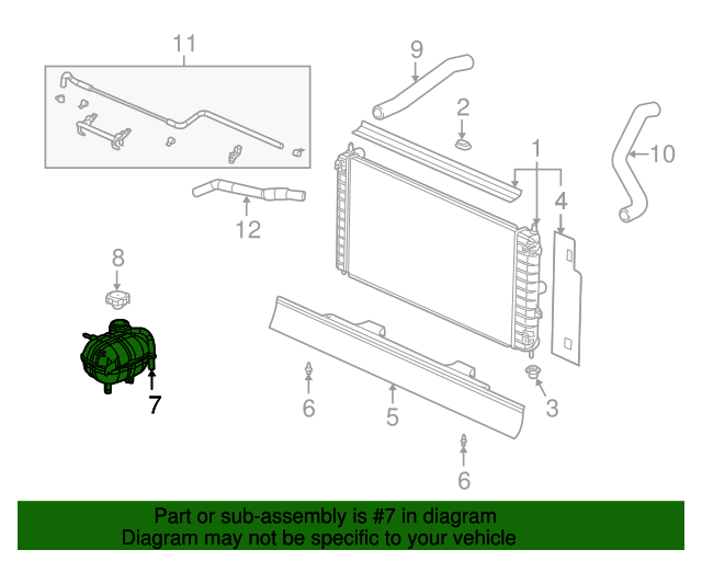 2003 2010 Gm Radiator Surge Tank 10368831 Quirkparts