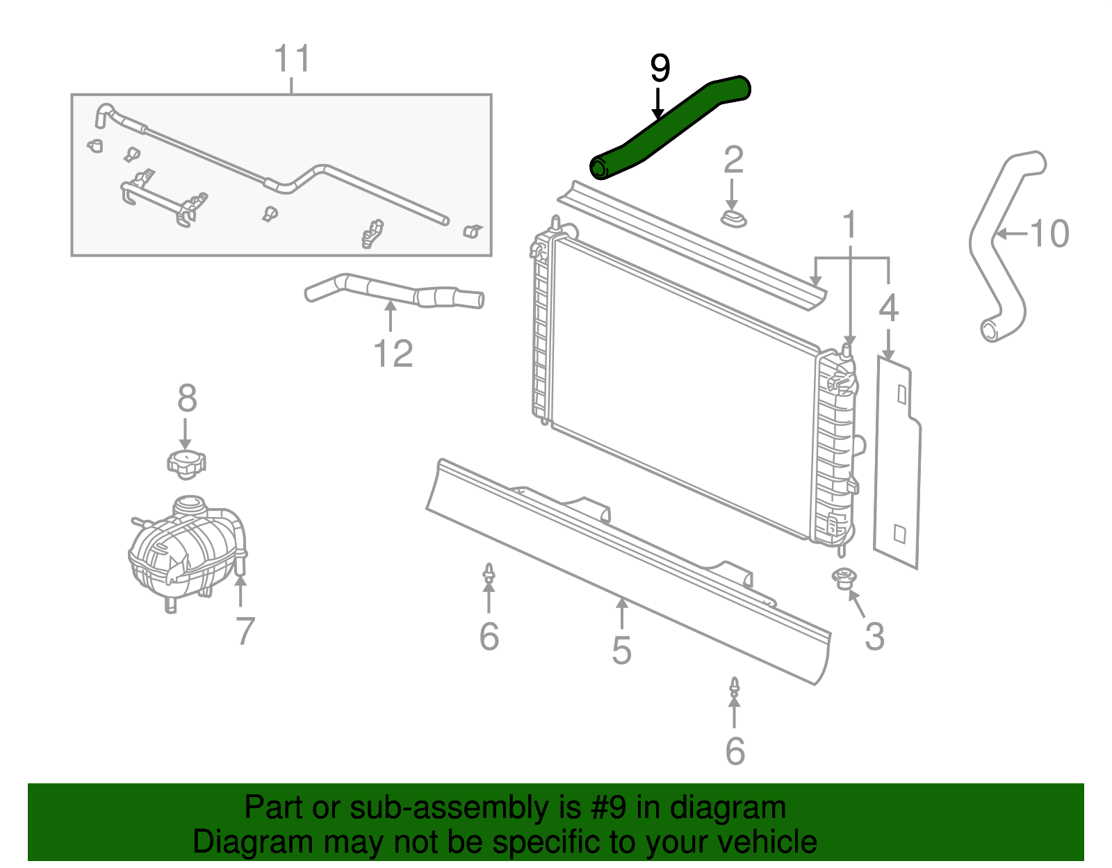 Hose, Rad Inl - GM (10363796)