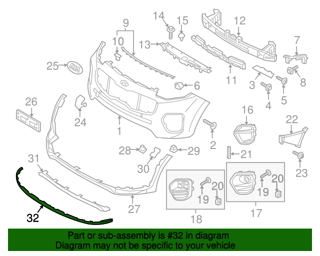 86567D9000 Lower Deflector 20172019 Kia Sportage Kia.Parts Store