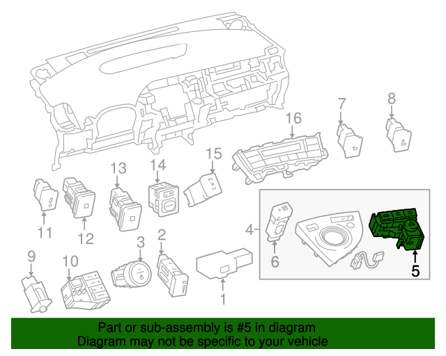 20102011 Toyota Prius Hazard Switch 8401247021 Toyota Parts Center
