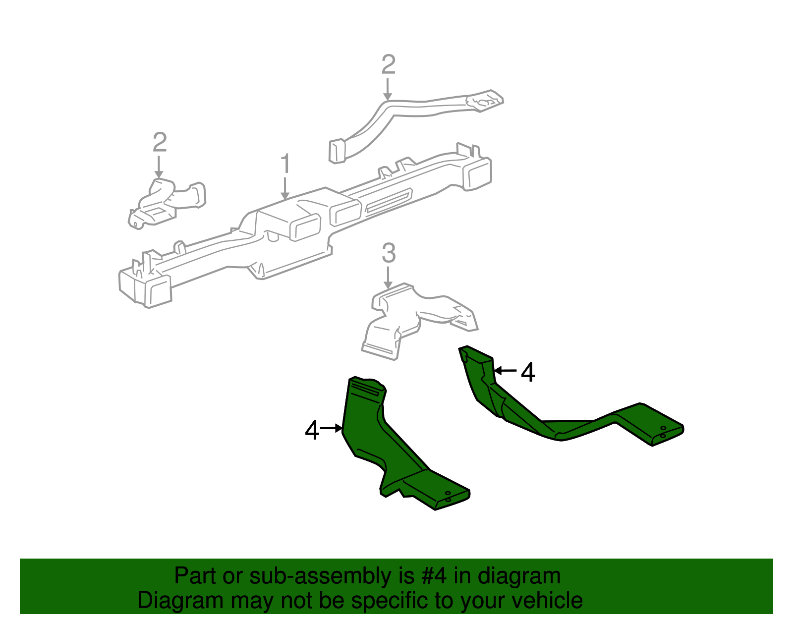 Driver Side Floor Air Outlet Duct - GM (10396903)