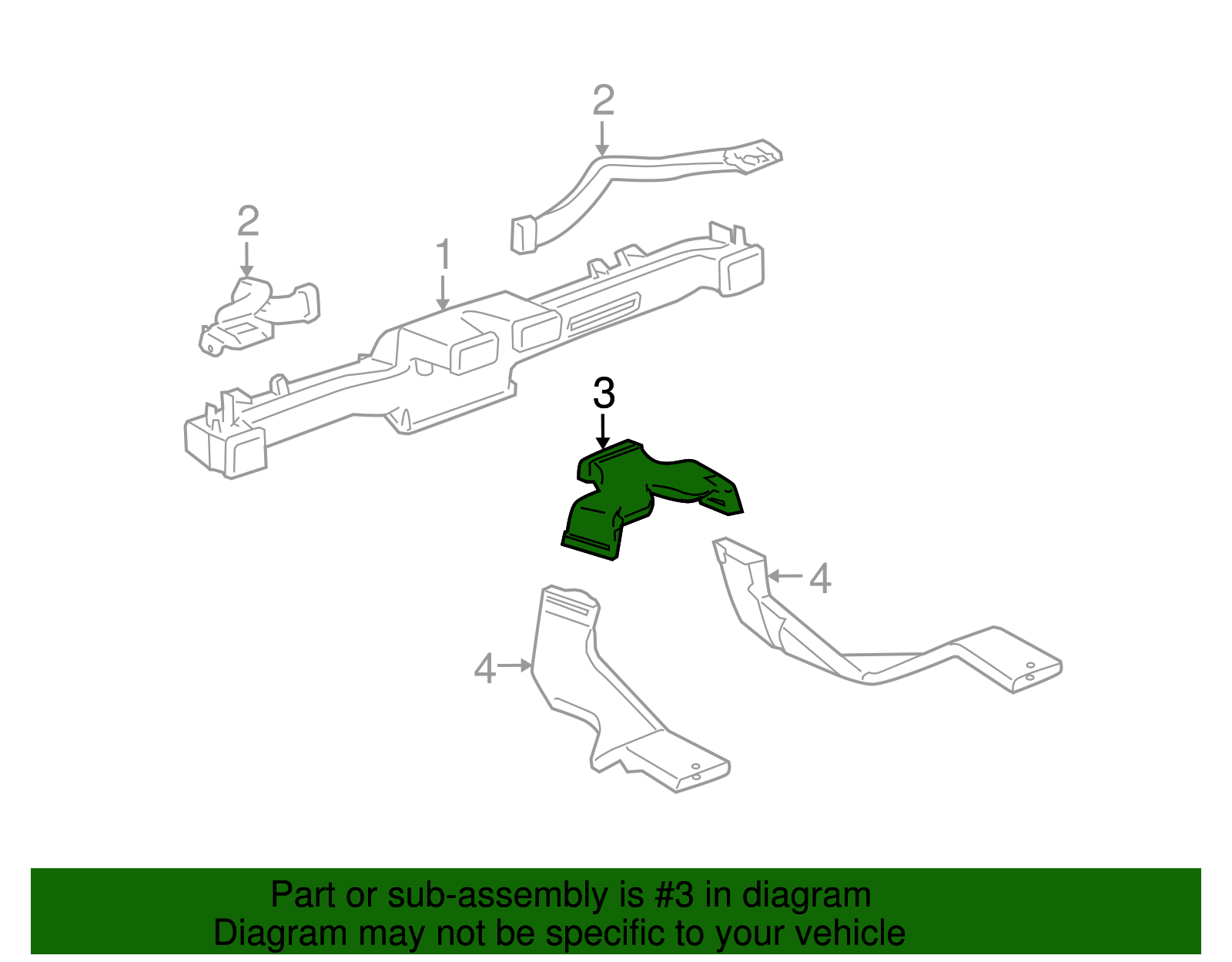 Duct, Floor Rear Air Otlt (15916668)