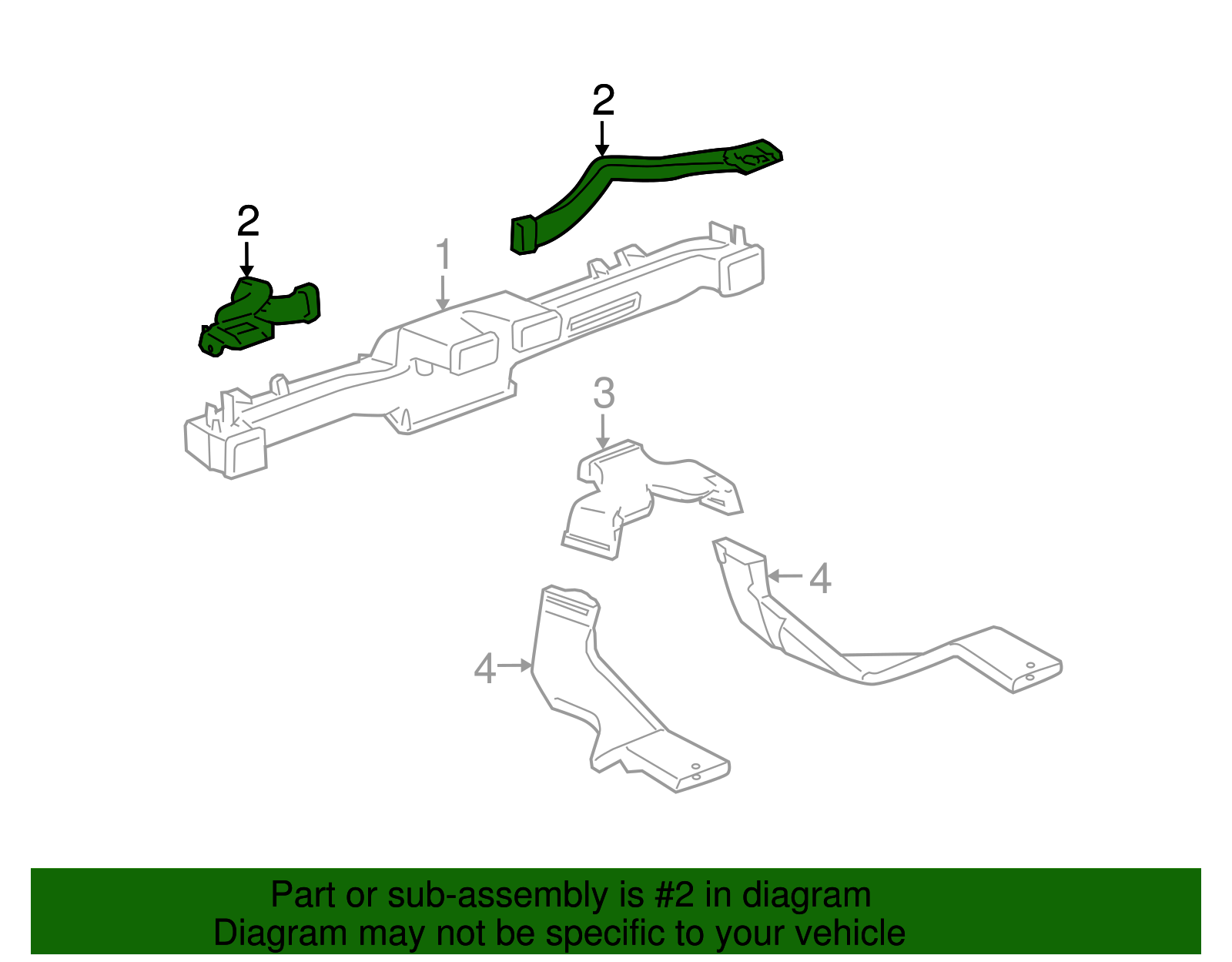 Driver Side Window Defogger Outlet Duct - GM (10396868)
