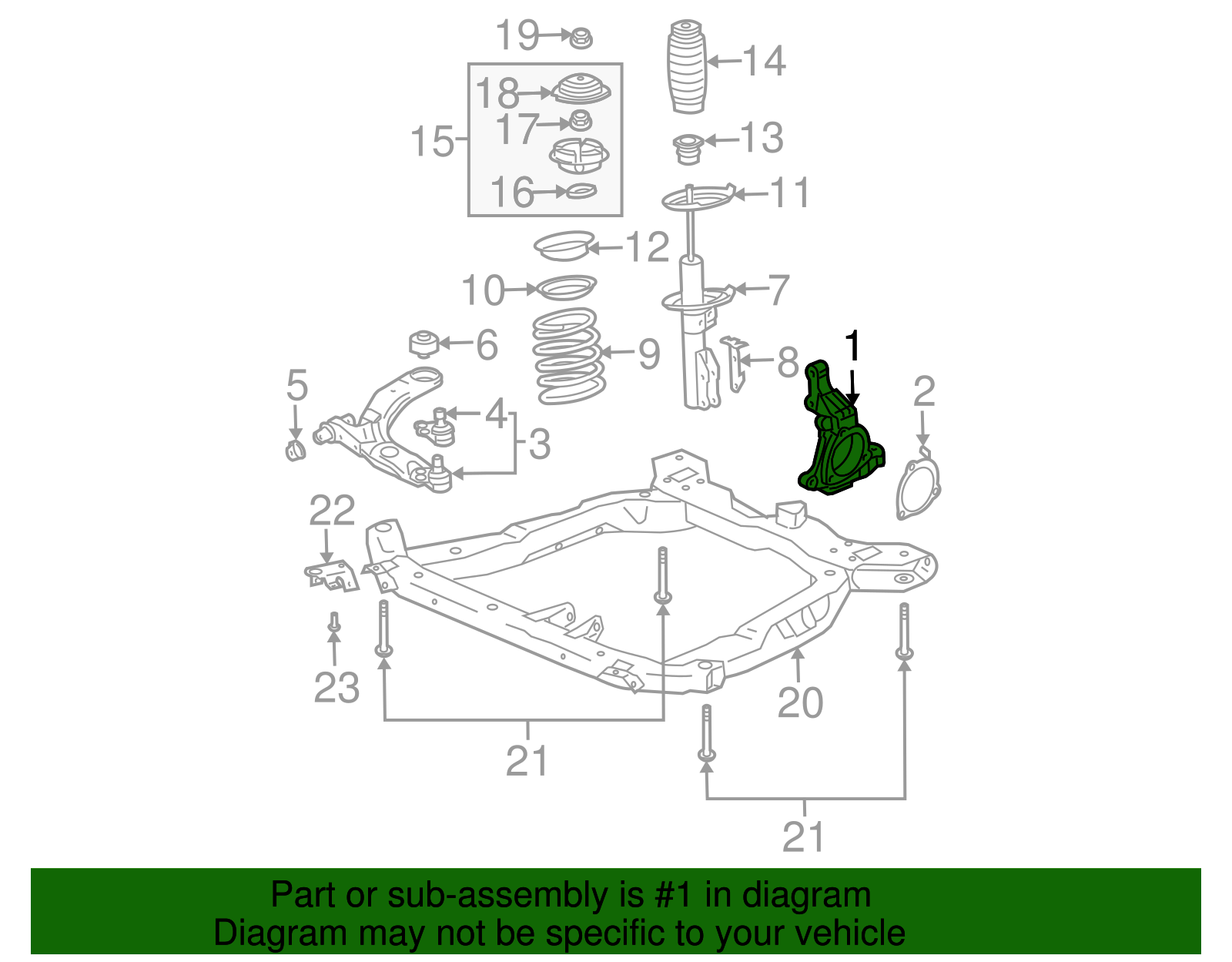 Driver Side Steering Knuckle - GM (19303851)