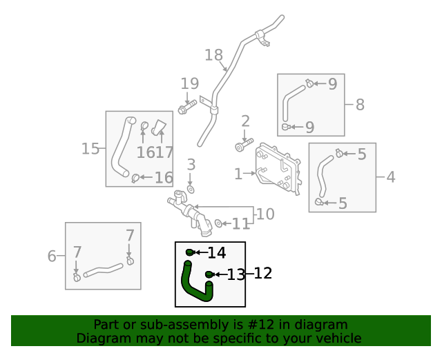 25415-S9500 - Engine Coolant Hose 2020-2024 Hyundai Palisade ...