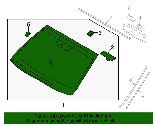20132018 Hyundai Santa Fe Sport Windshield 861104Z002 OEM Hyundai Parts
