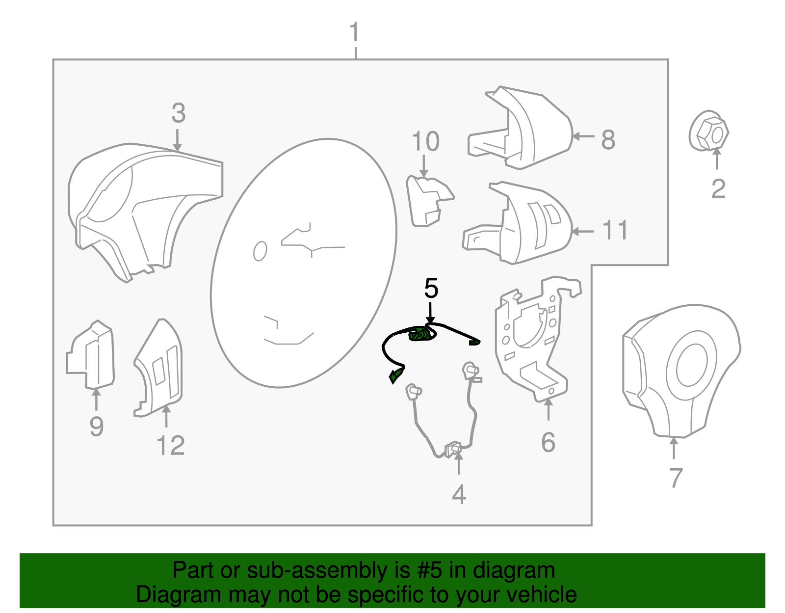 Harness Assembly-Strg Whl Pad Acsry Wrg - GM (10354210)