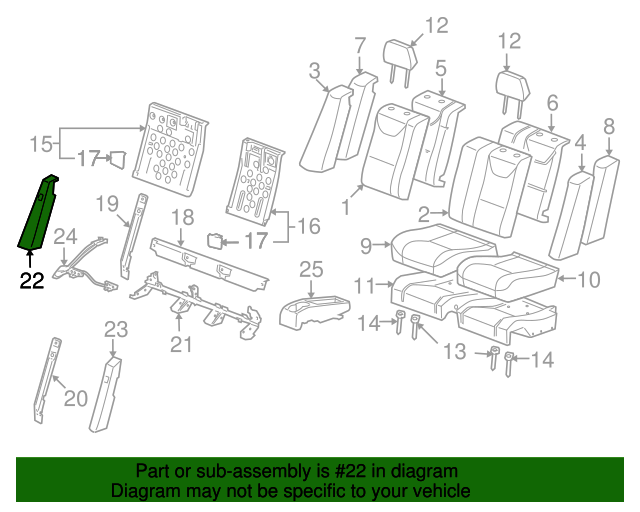 20062009 Pontiac G6 Seat Back Bolster Assembly 15223396