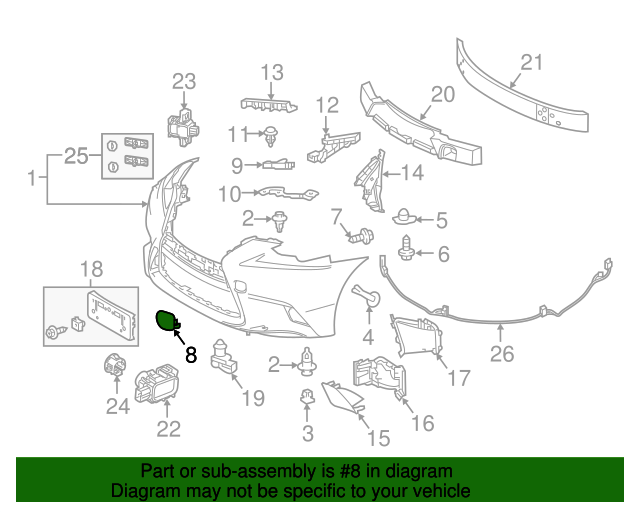 Lexus OEM Bumper Cover Hole Cover Part 5212953913 OEM Vehicle Parts