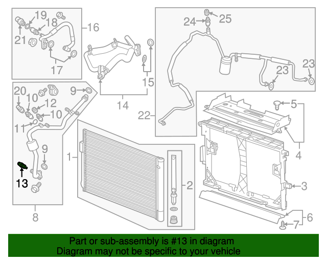 19942015 GM Air Conditioning Refrigerant Temperature Sensor 19130607