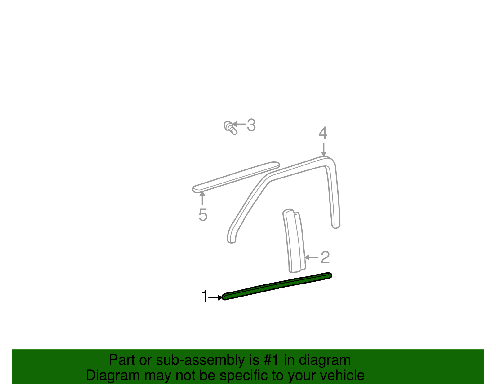Molding Assembly, Front S/D Center (Left-hand)    *Primed - GM (88898958)