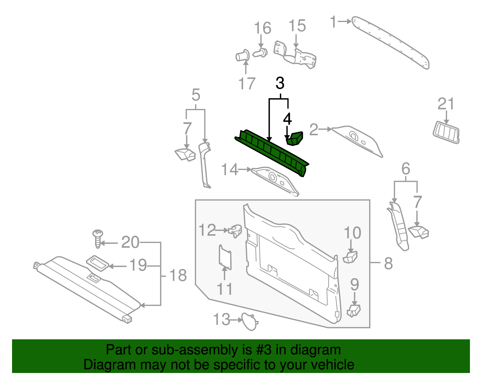 Upper Trim Panel - Volkswagen (7L6-867-685-C-5J6)