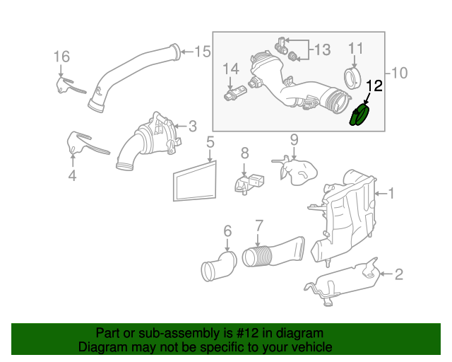 20072016 MercedesBenz Engine Air Intake Resonator Clamp 0009959710