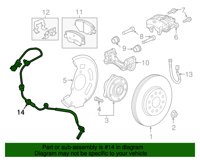 20162019 Chevrolet Volt ABS Sensor 39124497