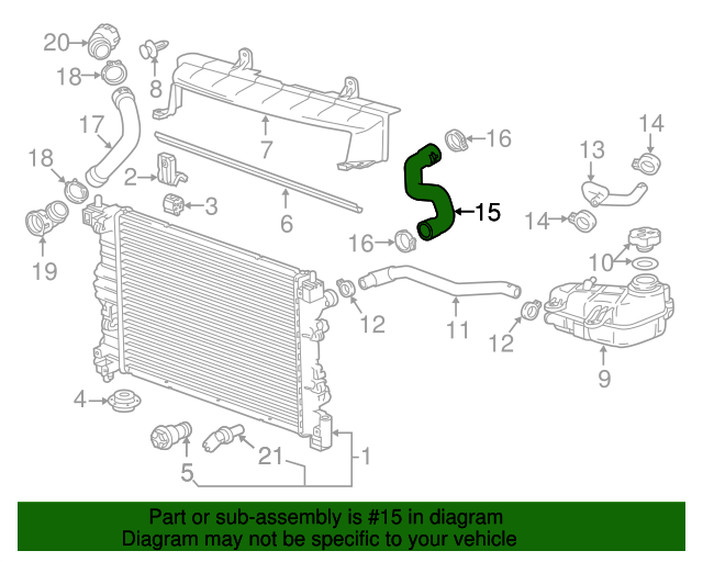 95129353 Radiator Inlet Hose 20122020 Chevrolet Sonic Chevrolet