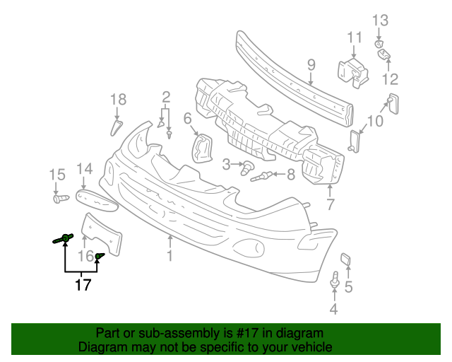 20002002 Pontiac Sunfire Front License Plate Bracket Attachment Kit