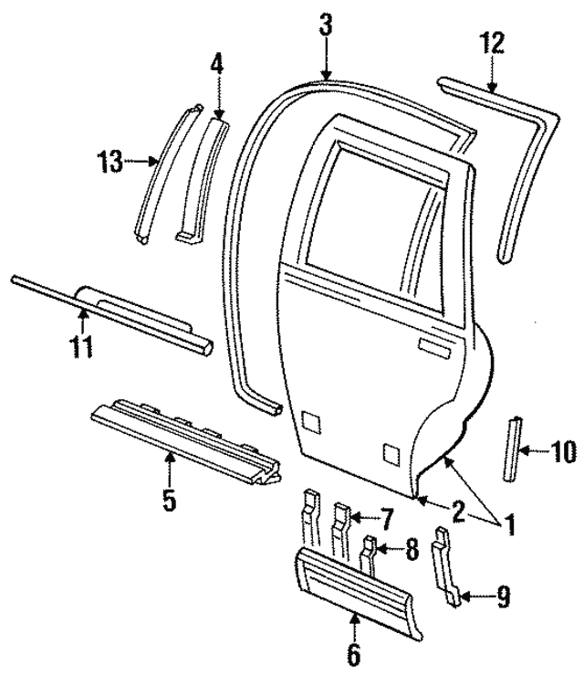 19931996 Cadillac Fleetwood Reveal Molding 10276448