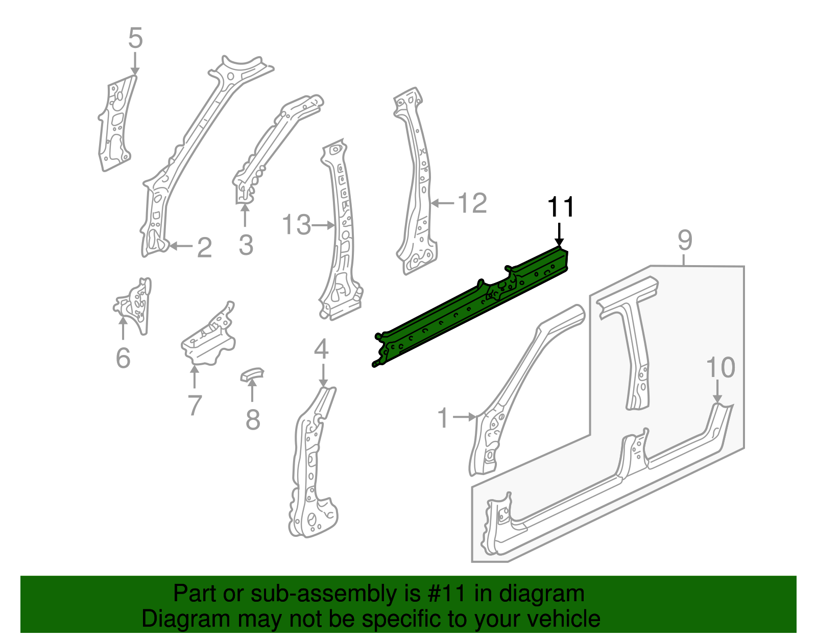 Inner Rocker - Ford (YL8Z-7820403-AA)