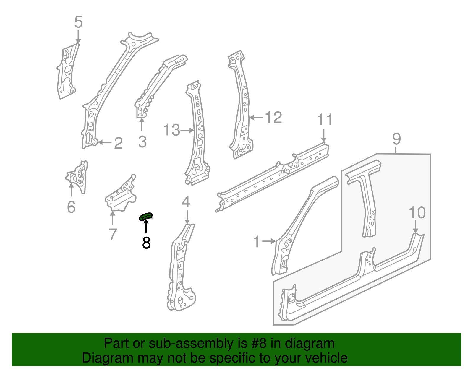 Upper Pillar Reinforced Seal - Ford (YL8Z-7802731-AA)