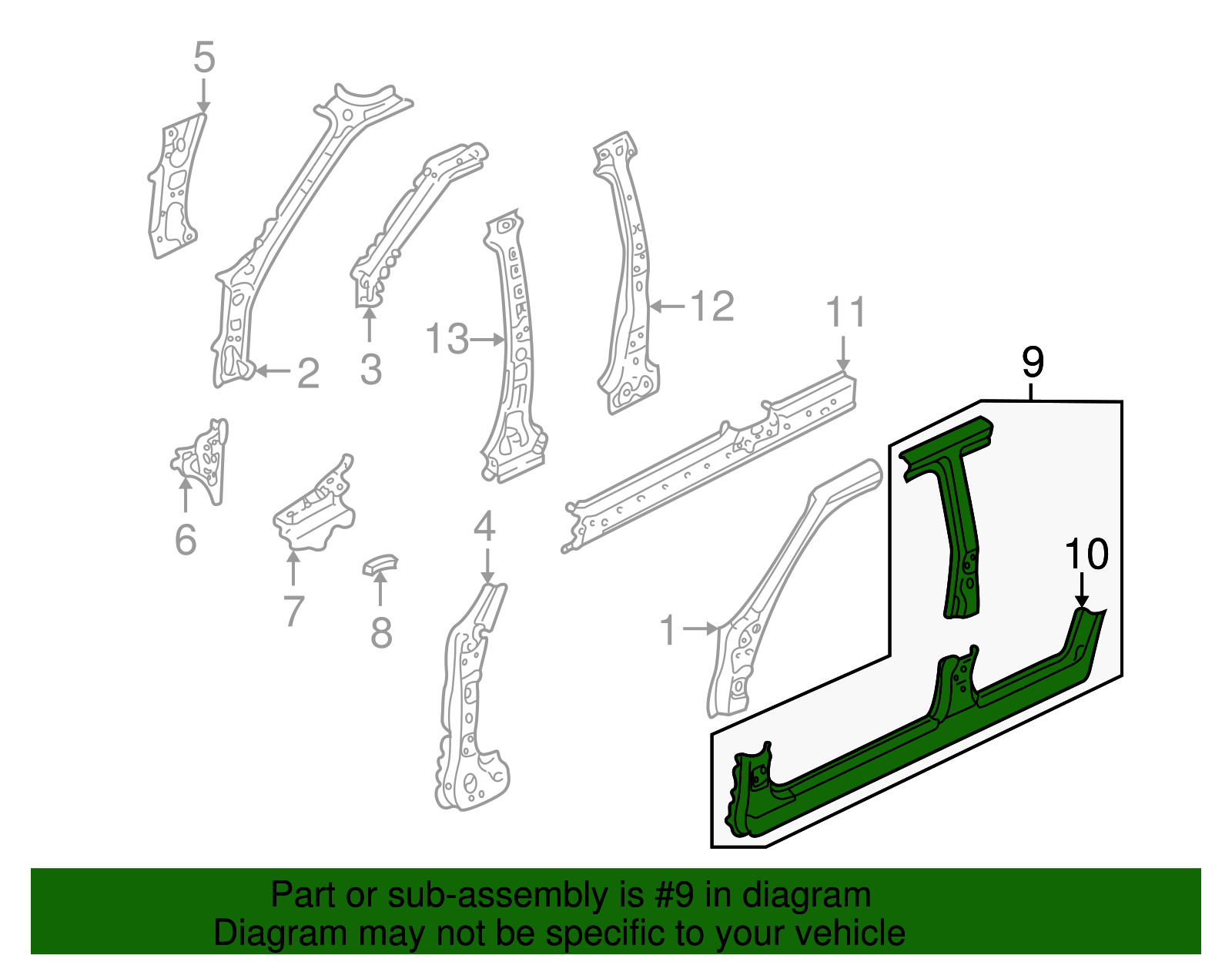Center Pillar & Rocker - Ford (YL8Z-78211A11-BA)