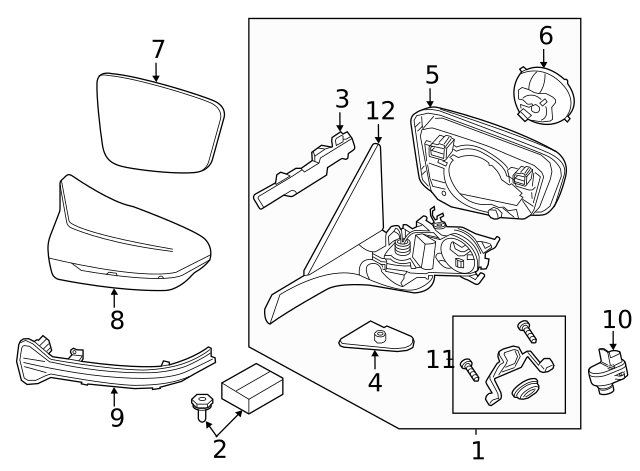 2020-2024 BMW Mirror Cover 51168043648 | OEM Parts Online 