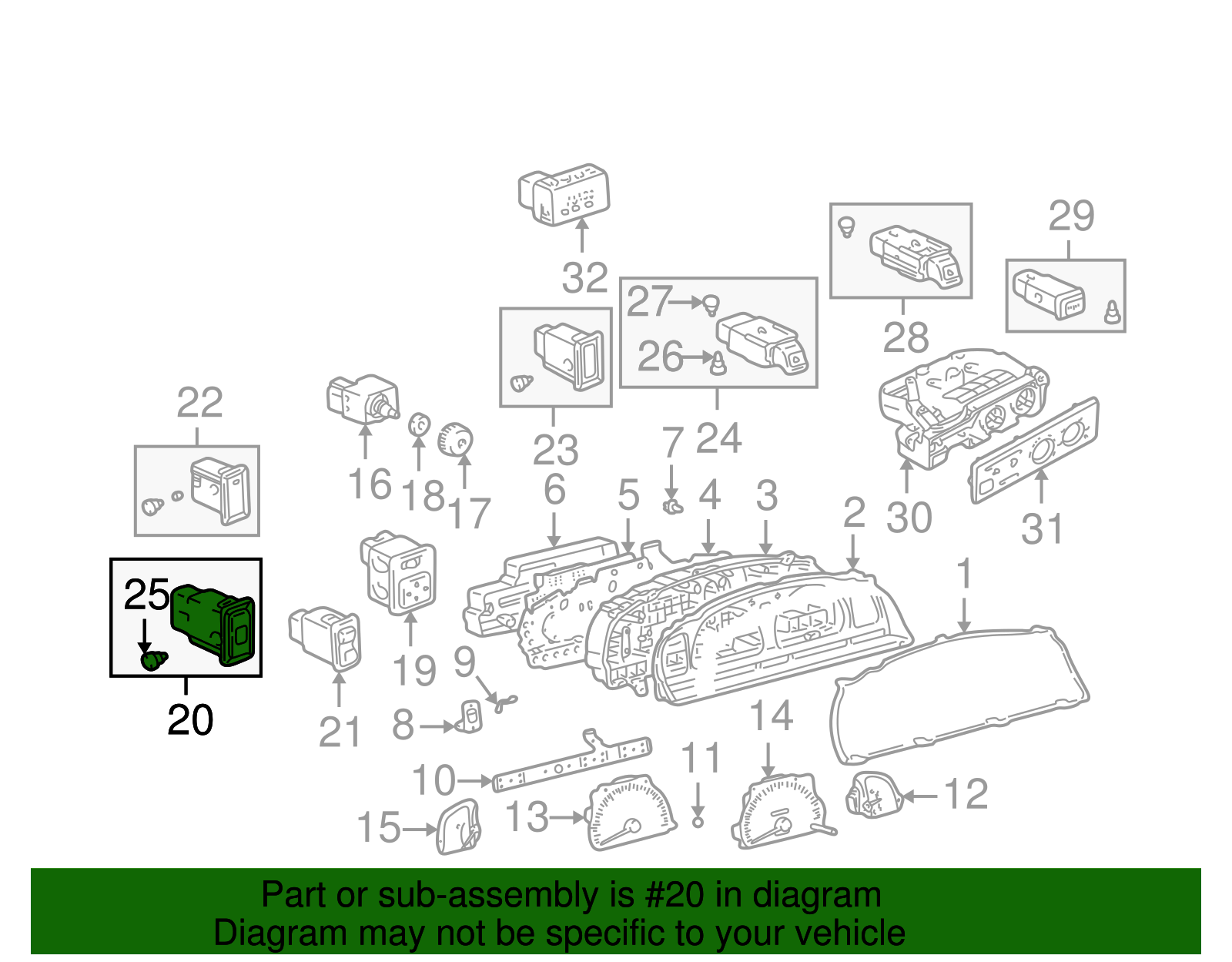 Window Switch - Toyota (84821-35020)