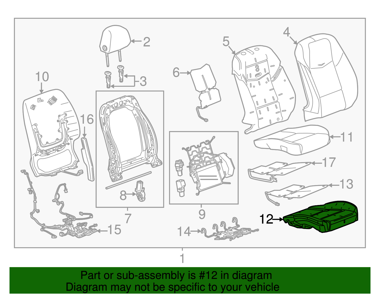 Passenger Side Airbag Front Passenger Presence Sensor Module - GM (84065962)