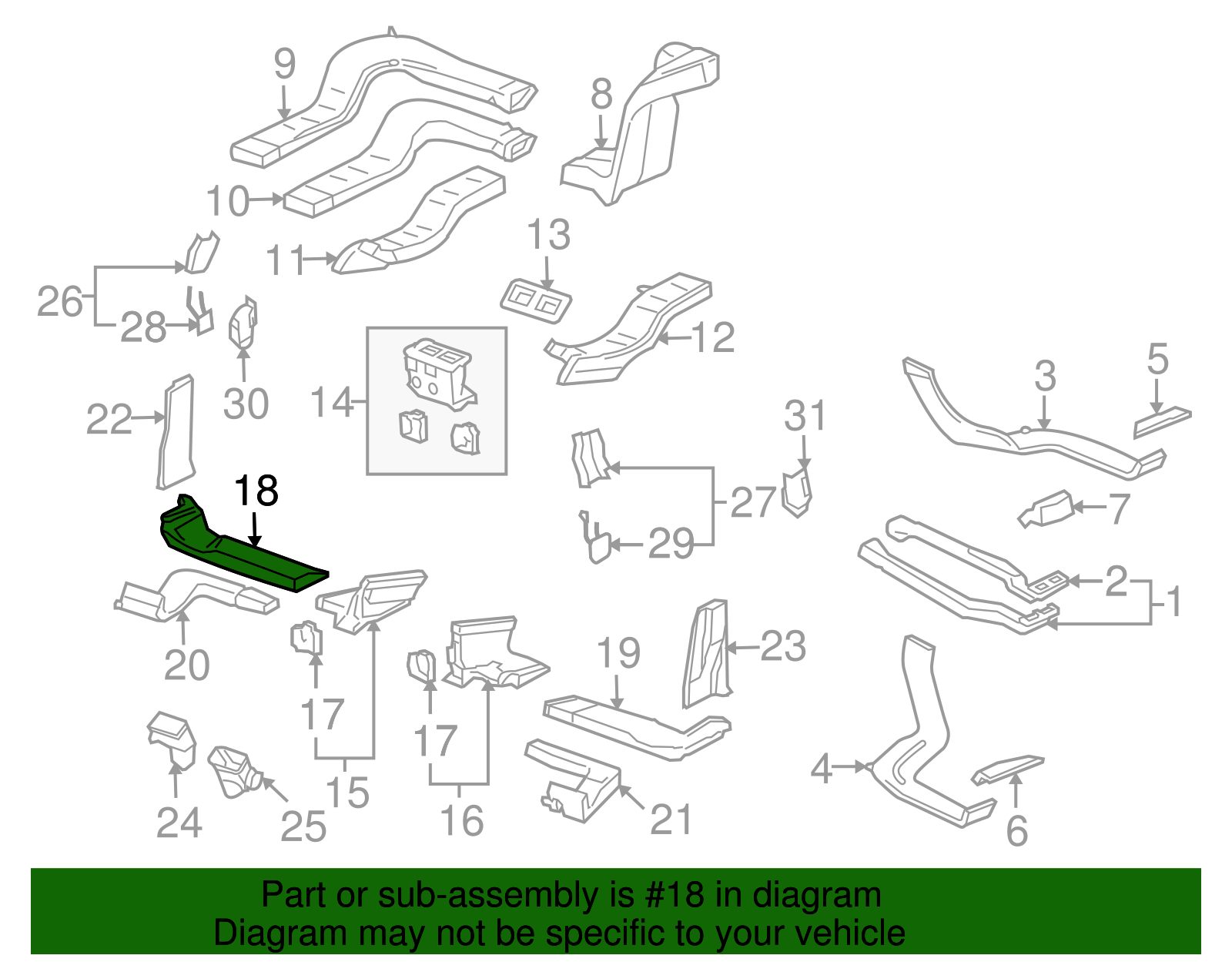 Lower Duct - Volkswagen (7L0-820-832-B)