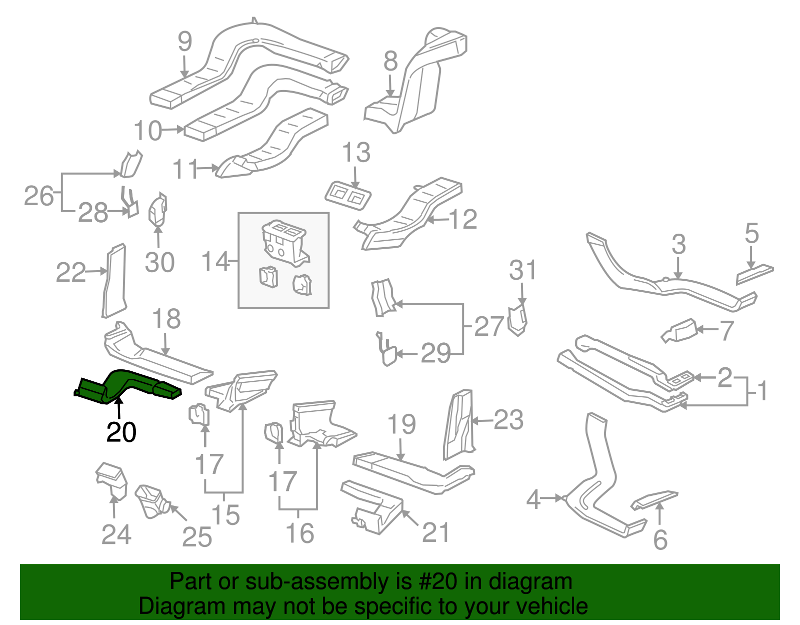 Floor Duct - Volkswagen (7L0-820-858-A)