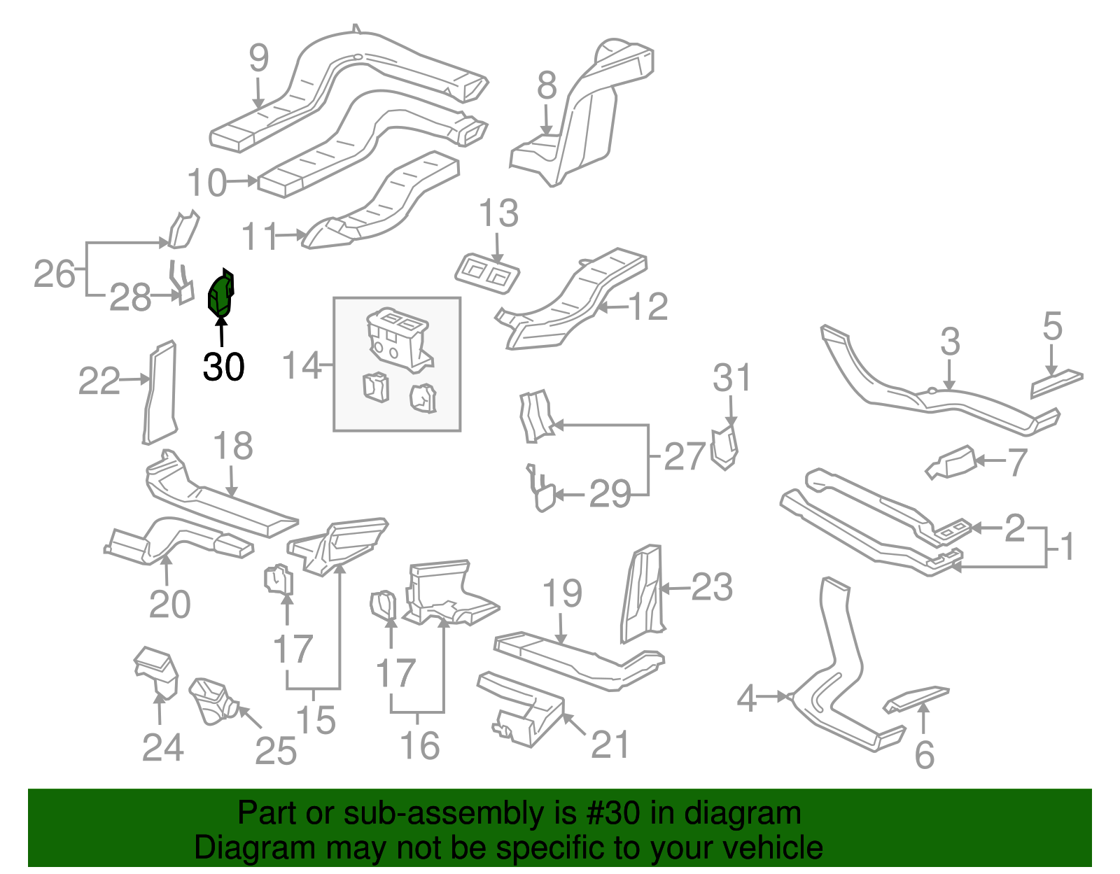 Air Outlet - Volkswagen (7L0-819-202-27V)