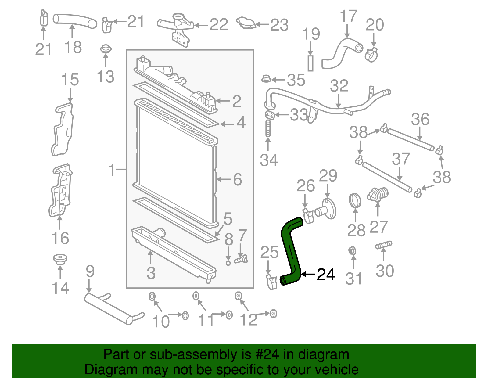 Lower Hose - Scion (16572-21020)