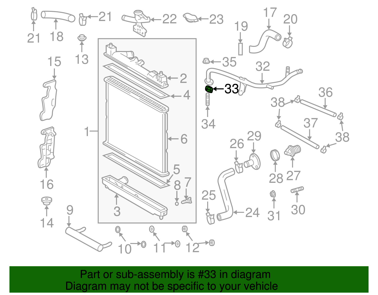 Engine Coolant Pipe Gasket - Scion (16258-21021)