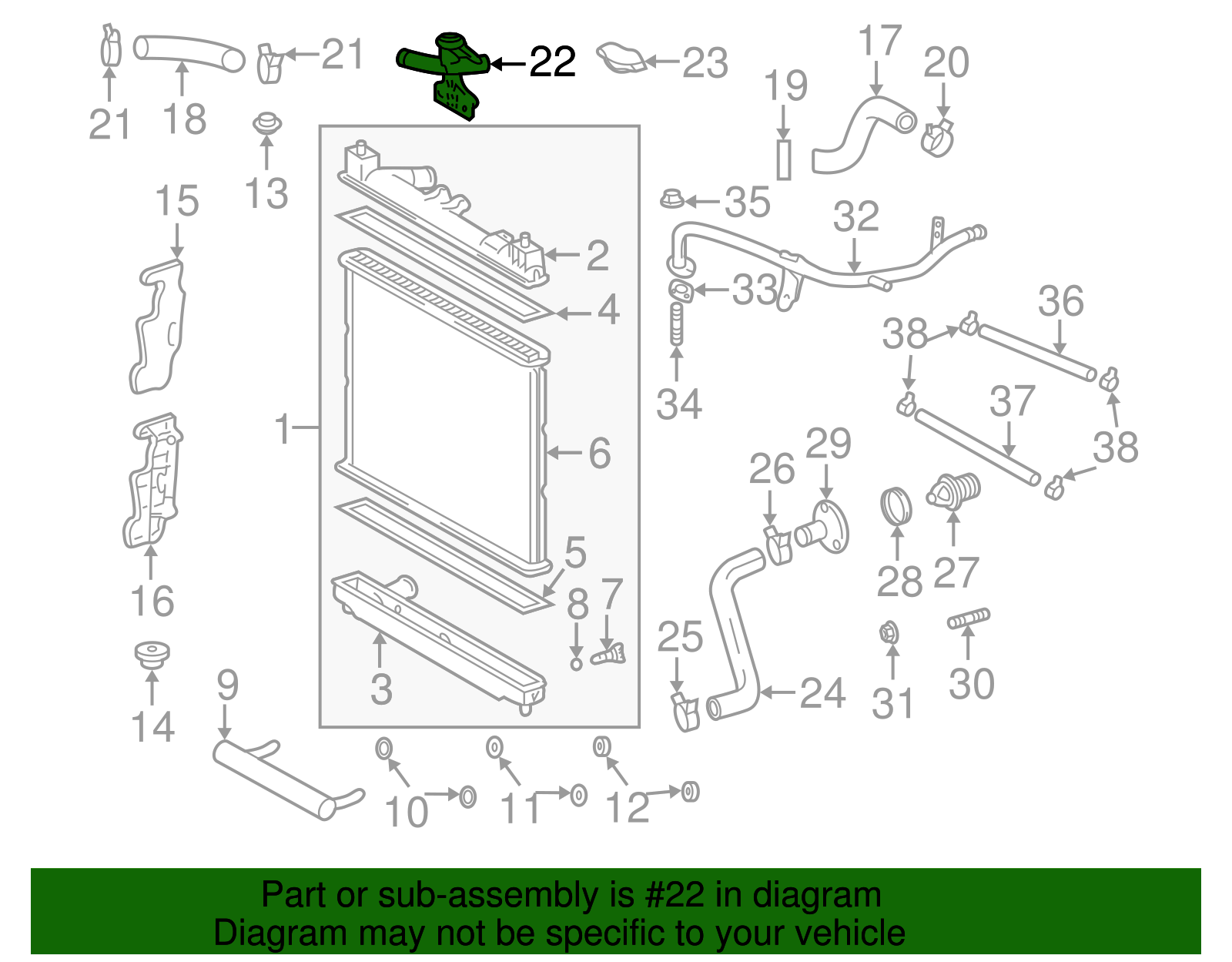 Engine Coolant Filler Neck - Scion (16502-21010)