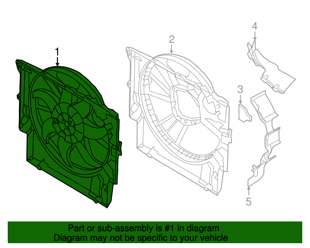 Genuine BMW 17112284887 Engine Cooling Fan Assembly FREE