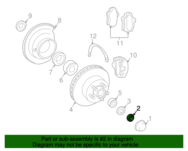 19882002 GM Front Wheel Bearing Nut 15589426 GM