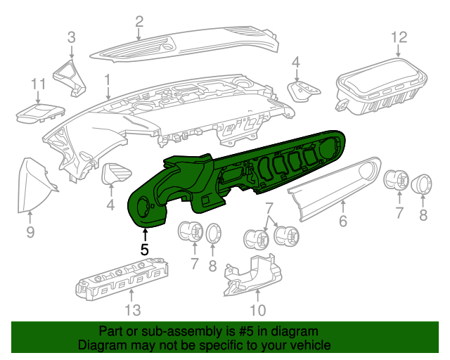 20162024 Chevrolet Camaro Jet Black Instrument Panel Cluster Trim