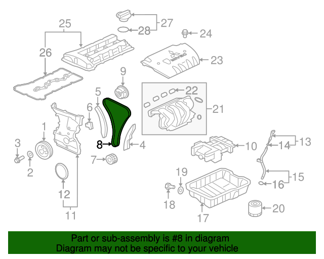 1140A122 Timing Chain 20172020 Mitsubishi Outlander Mitsubishi