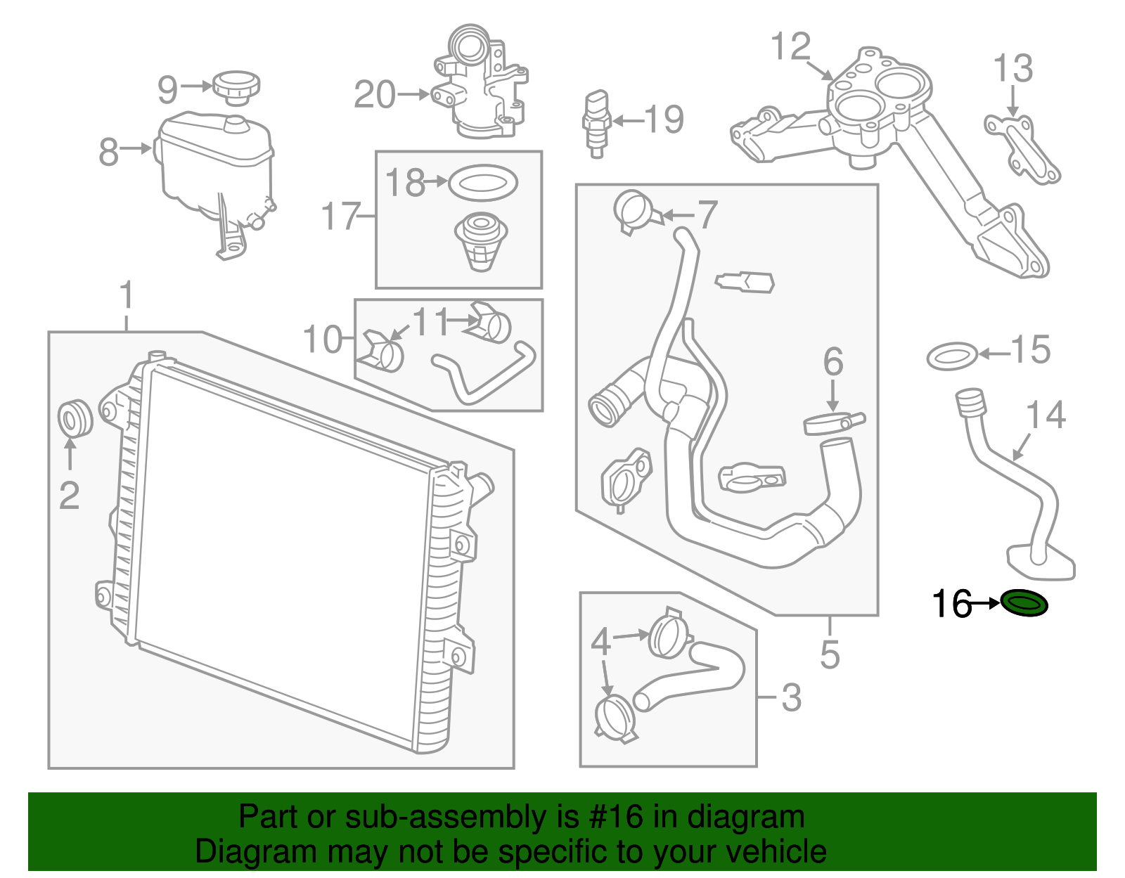 Thermostat Bypass Pipe Seal - GM (94011603)