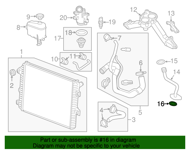 20012016 gm Thermostat Bypass Pipe Seal This is a single gasket. Not a