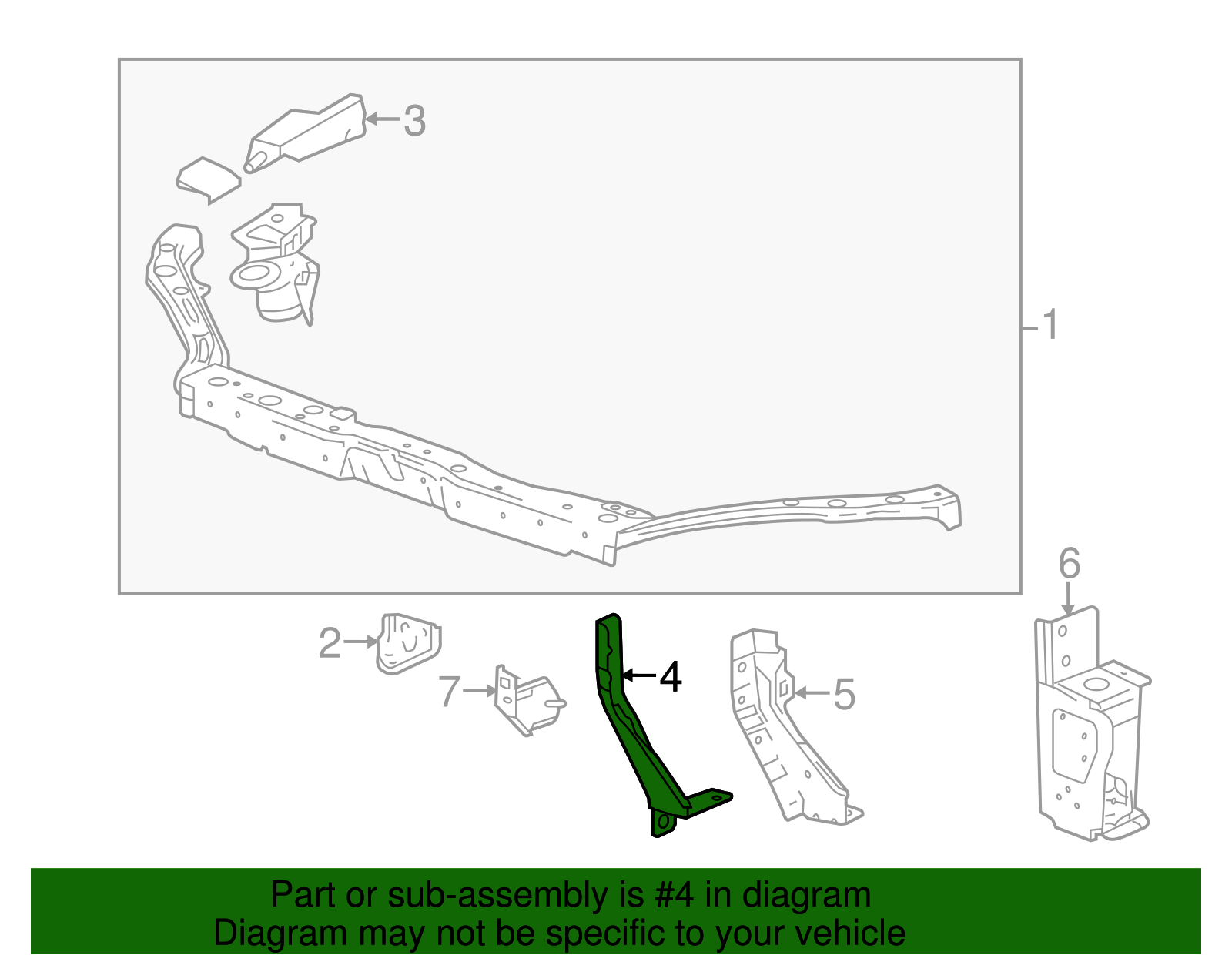 Radiator Support Tie Bar Bracket - GM (96901951)
