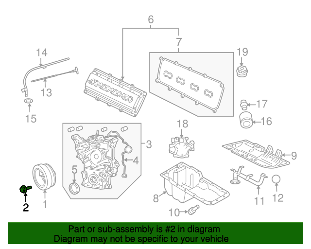 20062023 Mopar Vibration Damper Bolt 6510763AA