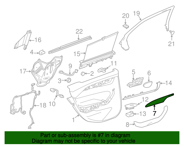 20142019 Cadillac CTS Front Passenger Side Door Trim Panel Applique in