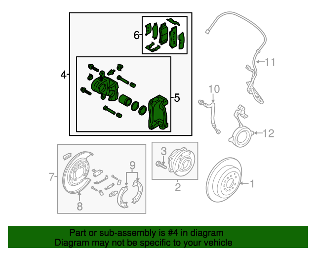 582300W000 Caliper Assembly 20112013 Kia Sorento Kia.Parts Store