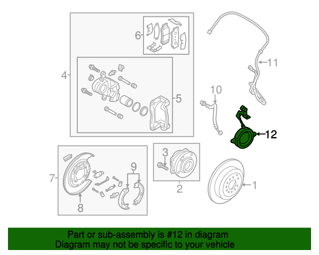 956803J100 ABS Sensor 20112013 Kia Sorento Kia.Parts Store