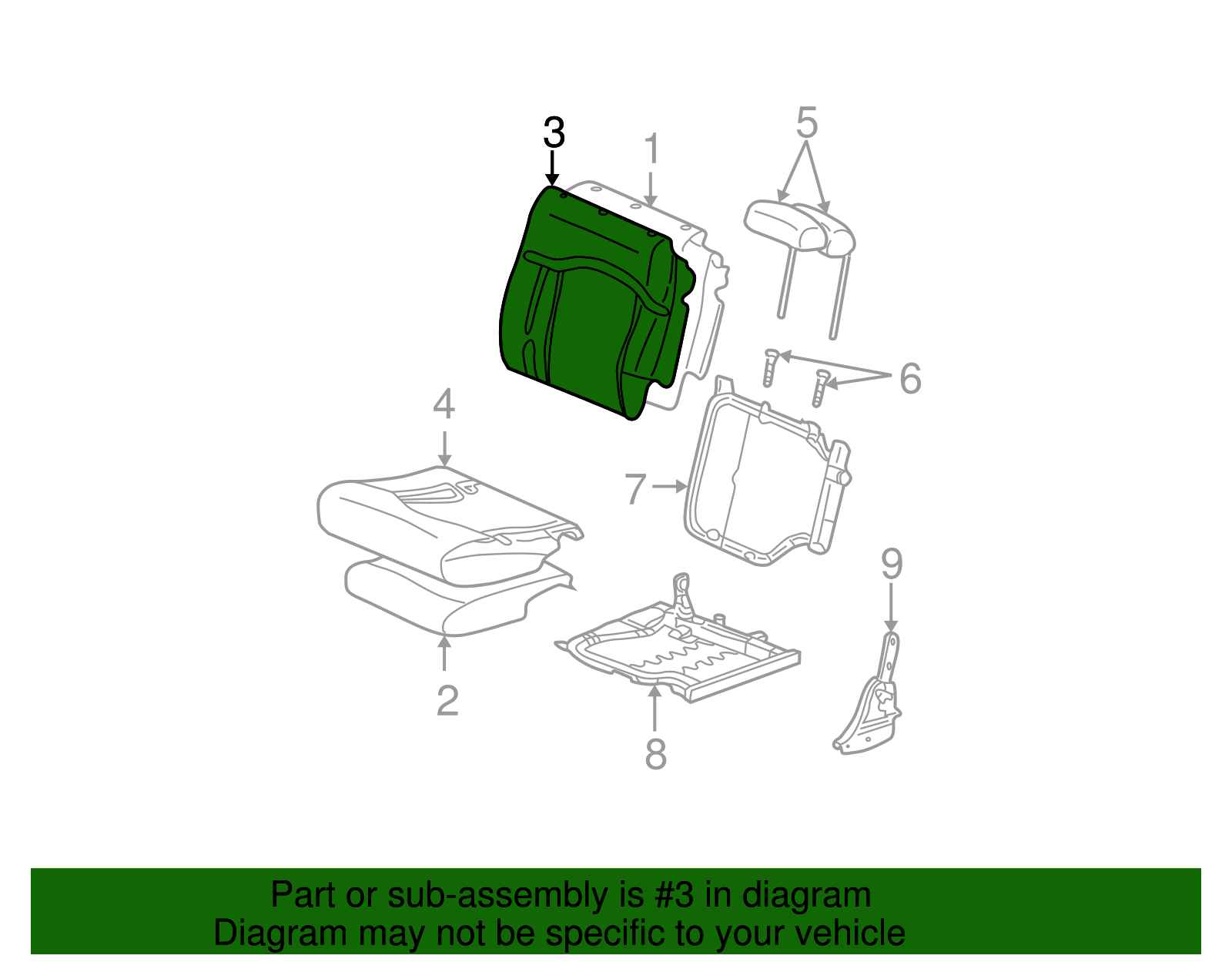 Seat Back Cover - GM (89044869)