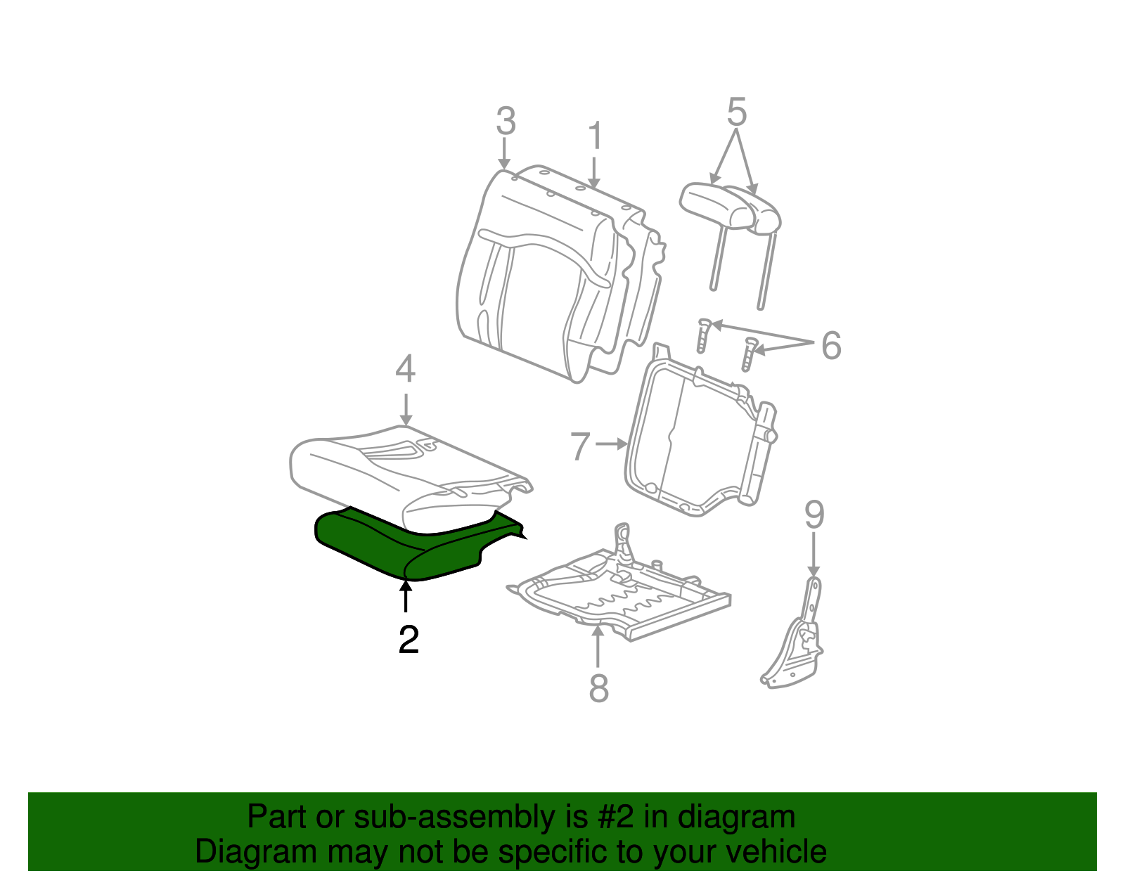 Seat Cushion Pad - GM (88941622)