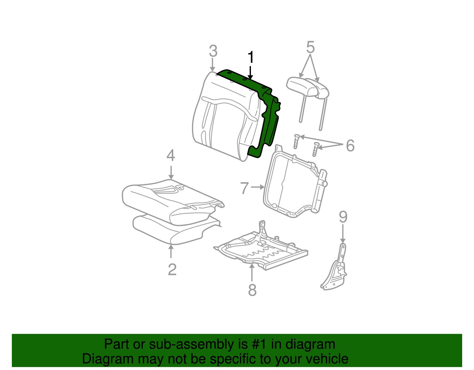 Seat Back Pad - GM (88941621)