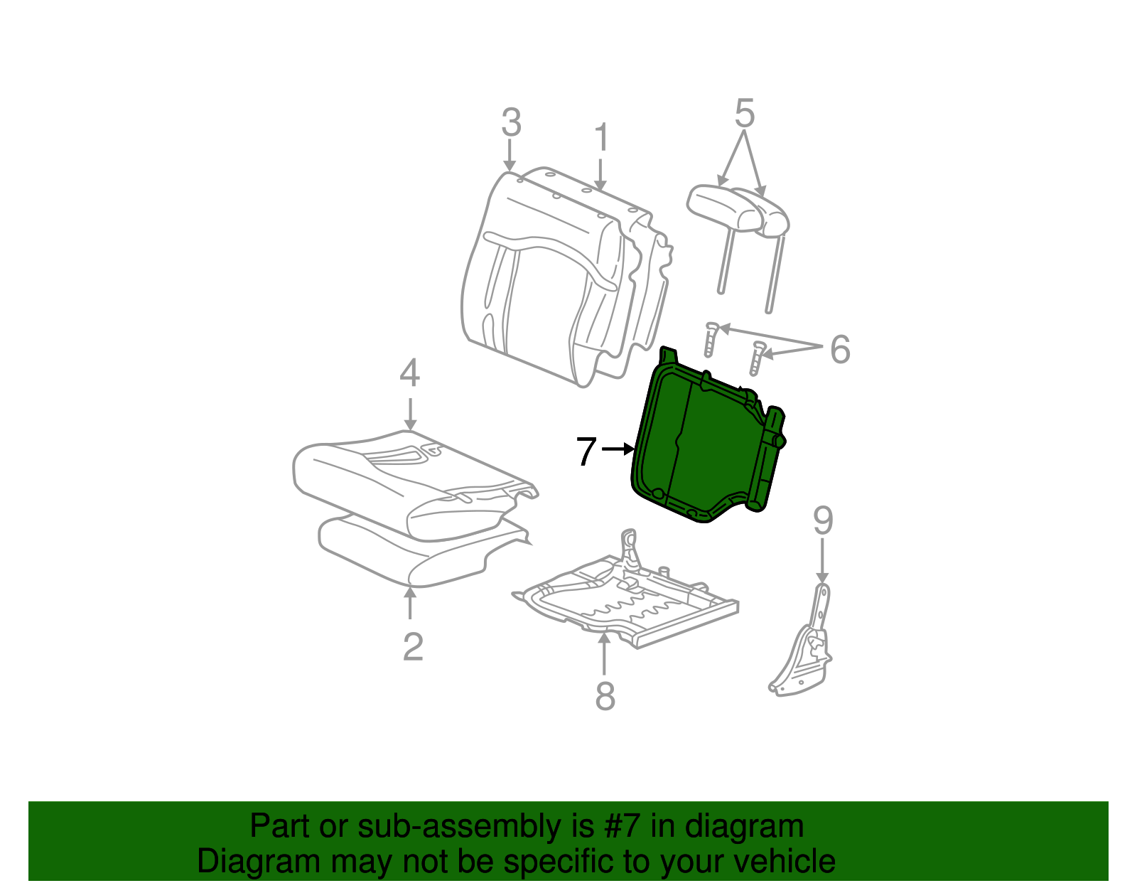 Seat Back Frame - GM (88936508)